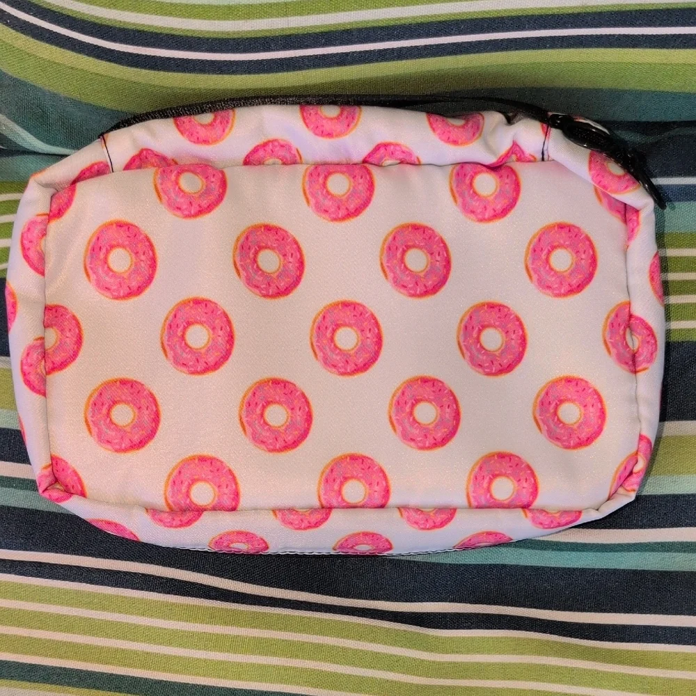 Donut Pattern Travel Hanging  Cosmetic Bag
